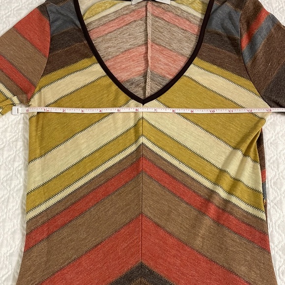 Vintage 70’s style fall chevron soft lightweight disco Bodycon dress small - Picture 9 of 12